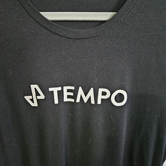 Tempo Logo Tee Shirt Men's Size XL Black The Motive Training Tee Workout Gym Bro - Picture 4 of 5